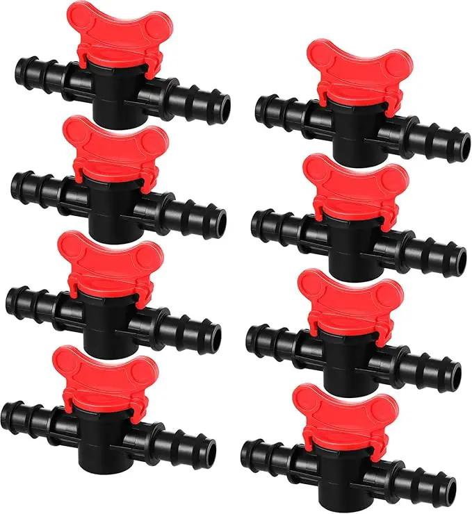 Drip Irrigation Switch Valve Gate Valves for 1/2 Inch Double Male Barbed Valve (8) by GreenHaven Gardens