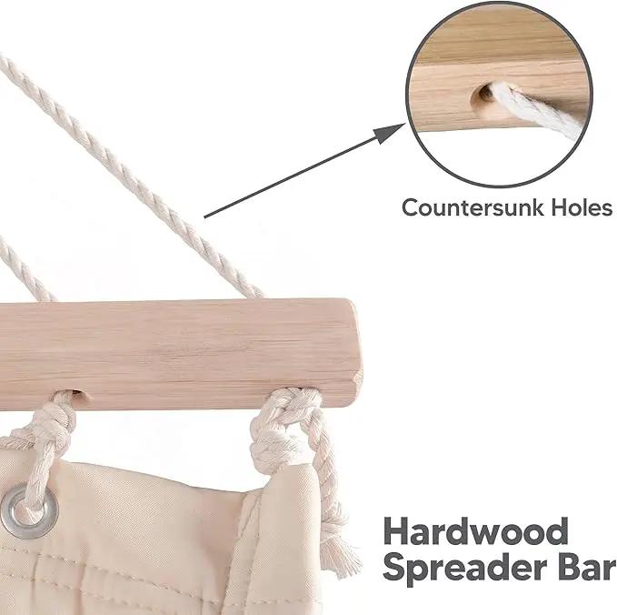 SUNCREAT Hammocks Extra Large Double Hammock with 12 ft Stand, 475lbs Capacity, Outdoor Portable Hammock with Hardwood Spreader Bar, Extra Large Pillow, Beige