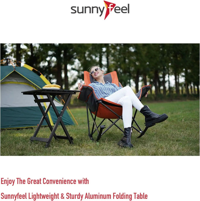 SUNNYFEEL Folding Camping Table - Lightweight Aluminum Portable Picnic Table, 18.5x18.5x24.5 Inch for Cooking, Beach, Hiking, Travel, Fishing, BBQ, Indoor Outdoor Small Foldable Camp Tables by GreenHaven Gardens