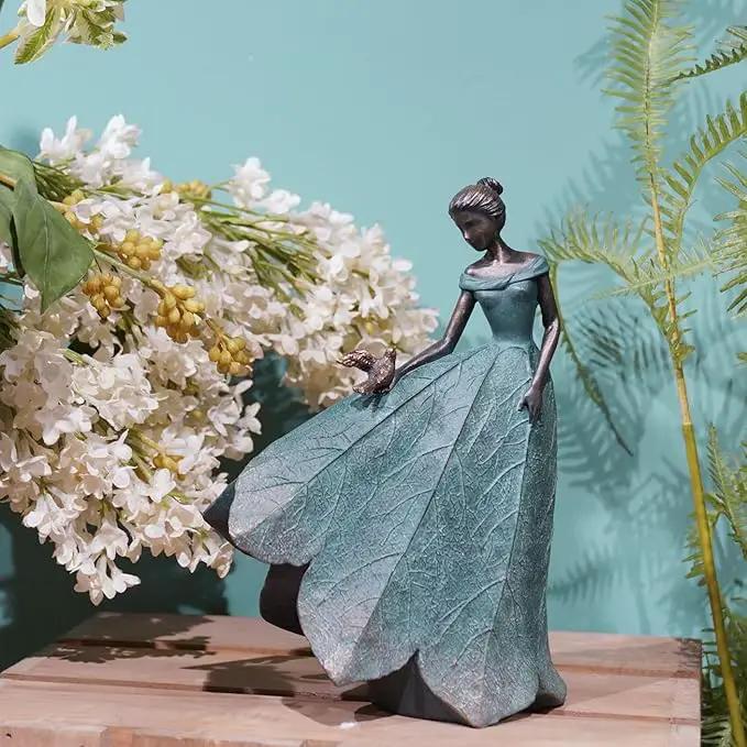 Guichifun Fairy Statue Collection Home Decoration - Leaf Angel Girls Resin Gardening Gifts for Women Statues for Garden Fairy Indoor or Outdoor Yard Figurines 5.5 x 3.25 x 8 Inch by GreenHaven Gardens