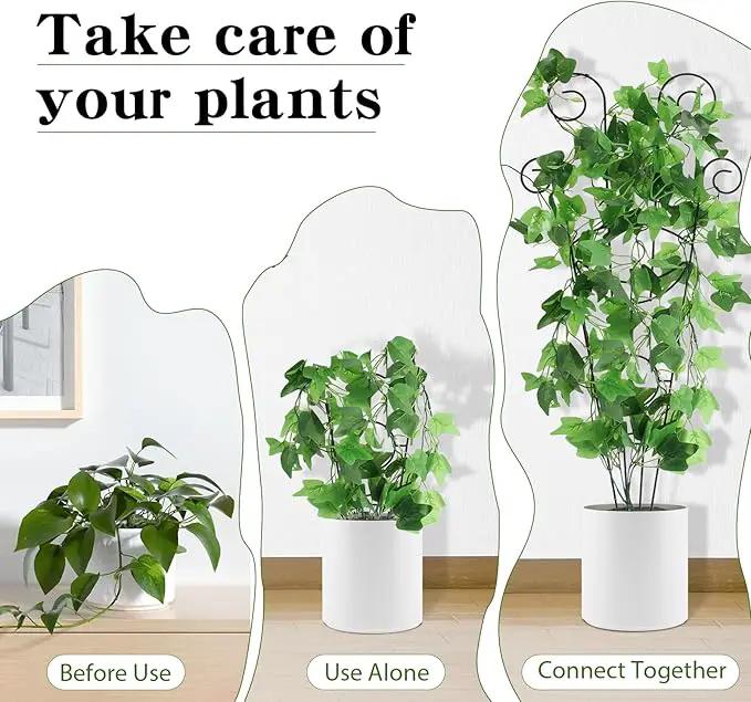 ZOUTOG Trellis for Climbing Plants Indoor 30 Inch, Houseplant Trellis for Potted Plants Metal 4Pcs for Vine Ivy Flower Support,Moon Shape,Black by GreenHaven Gardens