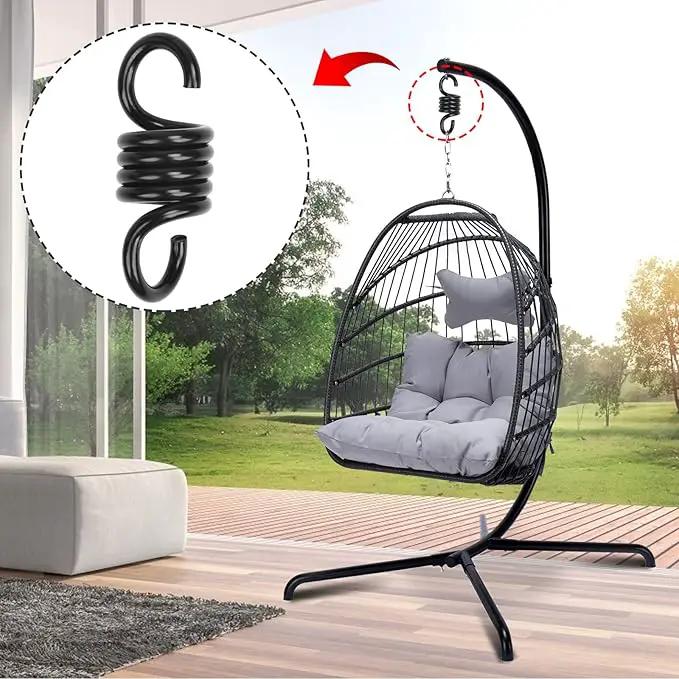 Hammock Spring Swing Hammoch Springs for Hanging Porch Chair 550lbs Weight Capacity,Black by GreenHaven Gardens