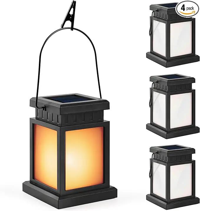 GIGALUMI Solar Lanterns Outdoor Waterproof, 4 Pack Hanging Solar Lanterns for Outside, Flame Effect Outdoor Lights for Pathway, Garden, Patio, Lawn, Porch, Gazebo, Tent, Tree, Yard(Flickering Lights) by GreenHaven Gardens