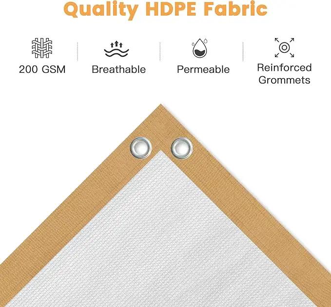 VICLLAX Shade Fabric Sun Shade Cloth with Every 2 FT Grommets for Patio Garden Pergola Cover Canopy 12x13 FT, Cream by GreenHaven Gardens