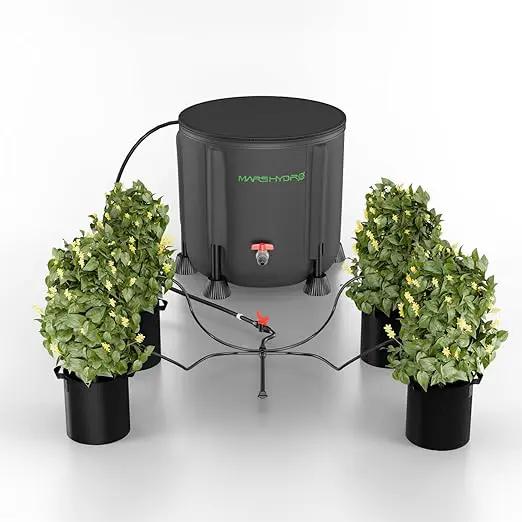 MARS HYDRO 2025 New Auto Drip Irrigation Kits with 13 Gallon Foldable Bucket, 24W Upgraded Water Pump, 8 Drip Emitters, Garden Watering System for Grow Tent Indoor, Lawn, Greenhouse, Yard