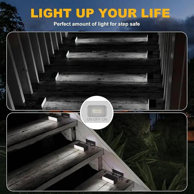 T-SUN Solar Step Light Outdoor, 6 Pack Solar Stair Lights, 6000K Step Lights Outdoor Solar Powered Waterproof LED Outdoor Solar Lights for Steps Deck Court Garden Balcony Patio Stair Porch by GreenHaven Gardens