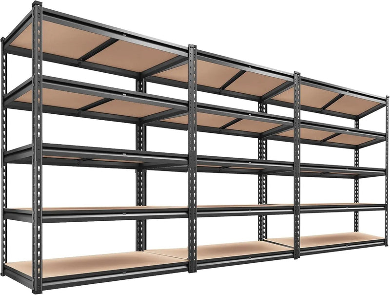 REIBII 2000LBS Garage Shelving Heavy Duty 72''H Storage Shelves 5 Tier Heavy Duty Shelving, Adjustable Metal Shelves for Garage Pantry Closet Kitchen Basement 35.5" W x72 H x 15.8" D, 3 Pack by GreenHaven Gardens