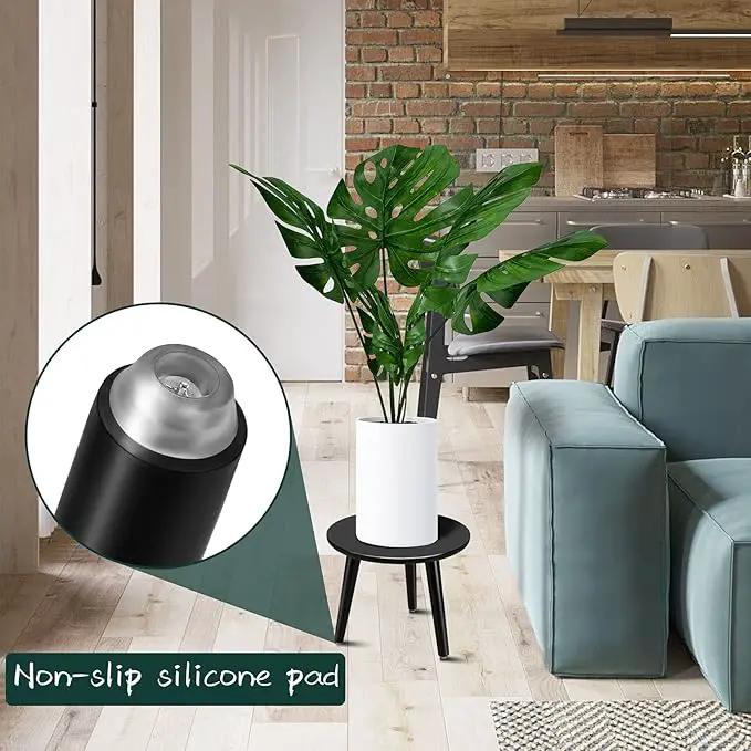 Indoor Plant Stand - Uneedem Wood Mid Century Plant Stand for Indoor Plants, Modern Plant Table, 8.9" Tall Plant Holder for Flower Pots, Small Round Side Table, End Table by GreenHaven Gardens