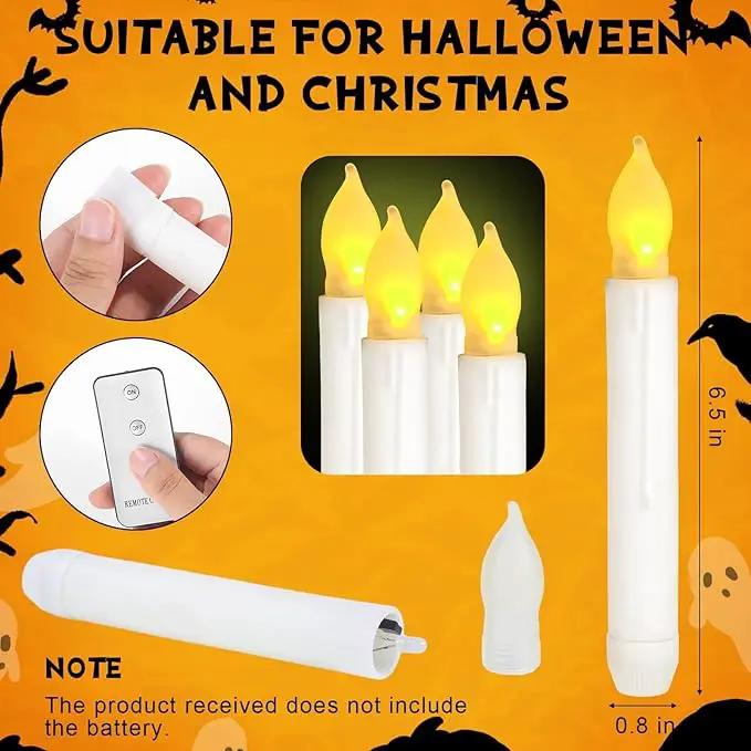 80 Pcs Halloween Hanging Witch Hats and Taper Floating Candles Set Includes 12 Witch Hats 12 LED Floating Candles Lights 56 3D Bats Wall Stickers for Halloween Decoration Front Porch Yard Decor by GreenHaven Gardens