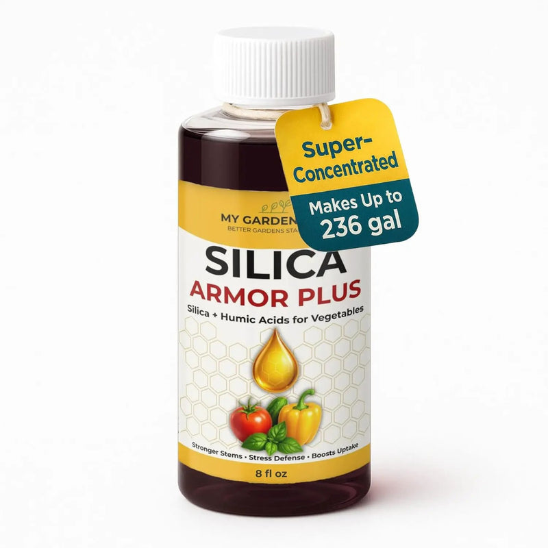Silica for Plants – Liquid Plant Silica with Humic Acid – Silica Armor Plus for Vegetables (Tomatoes, Peppers, Cucumbers, Leafy Greens & Herbs) | Potassium Silicate 0-0-4 Concentrate (8 fl oz) by GreenHaven Gardens