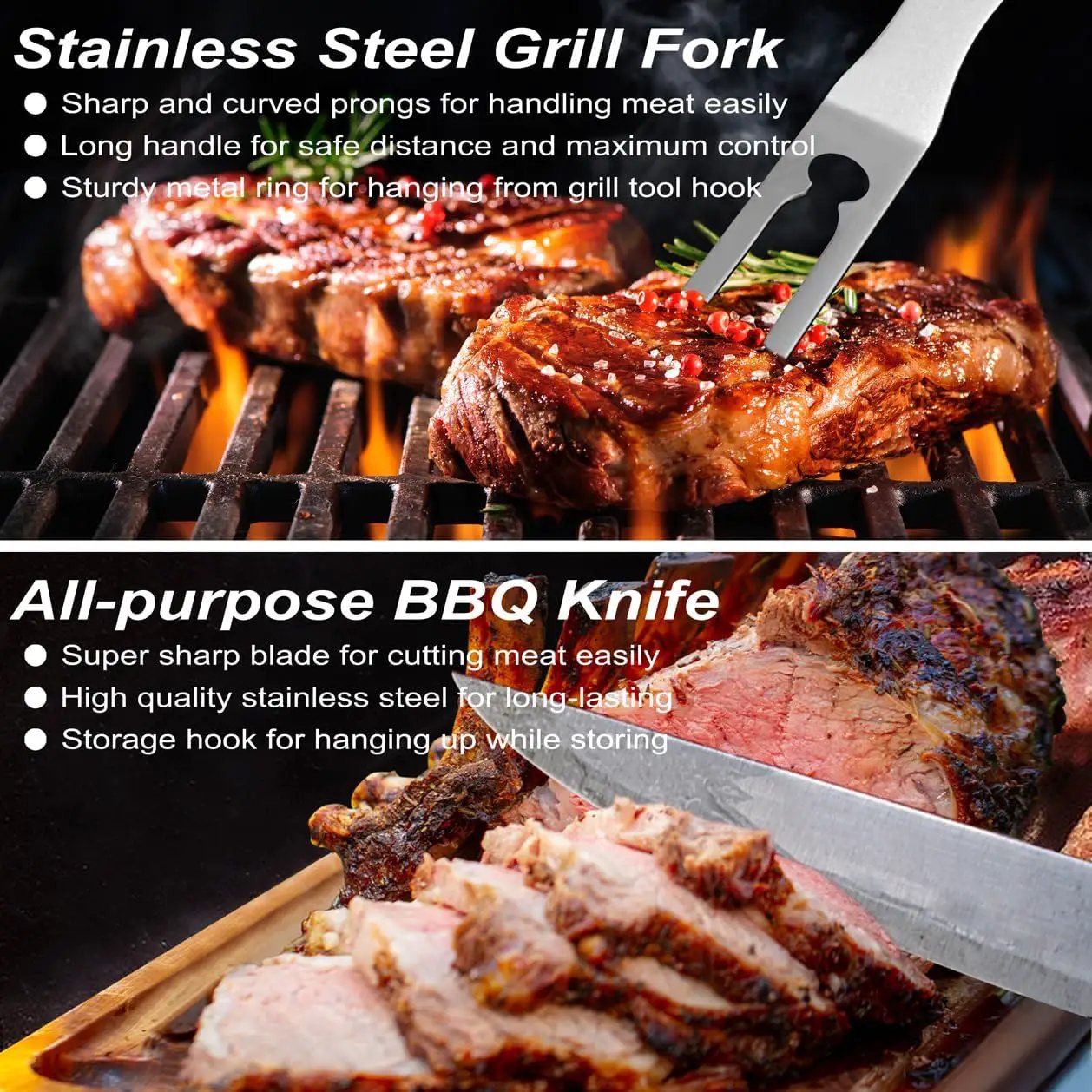 POLIGO 26PCS BBQ Accessories for Outdoor Grill Utensils Set Stainless Steel BBQ Tools Grilling Tools Set for Birthday Fathers Day Dads Presents, Barbecue Accessories Ideal Grilling Gifts for Men Women by GreenHaven Gardens
