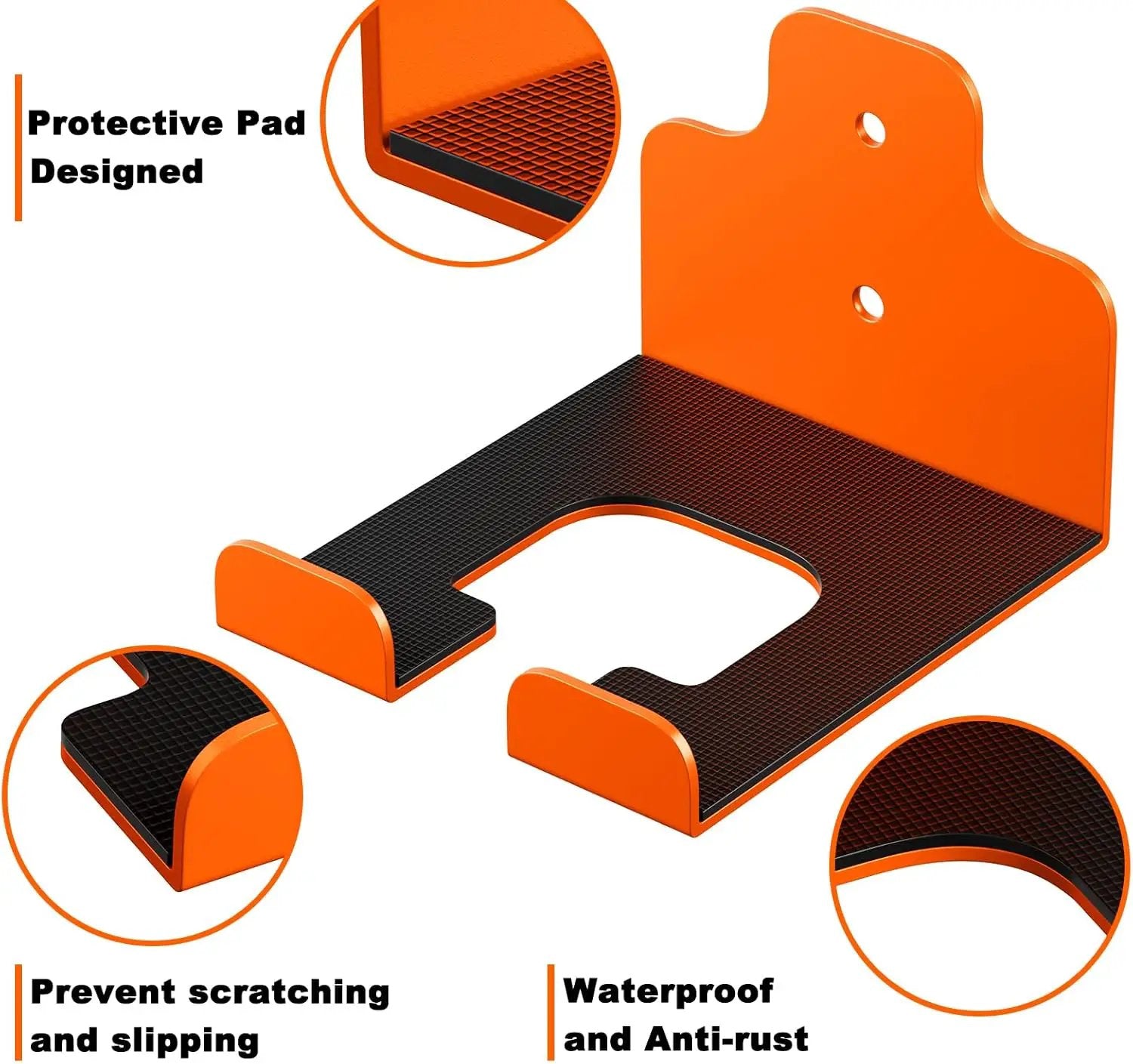 Garage Organizer Trimmer Rack, Garden Power Tool Hanger Weed Whackers Holder Wall Mounted for Grass Trimmer, Hedge Trimmer, Garage Trimmer, Garden Tools,2 Pack(Orange) by GreenHaven Gardens