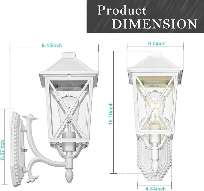 Darkaway Outdoor Wall Light Fixture,Outside Porch Lights Wall Mounted Seeded Glass Exterior Waterproof Lantern Modern E26 Socket Wall Sconce Lighting for Front Door Yard Patio by GreenHaven Gardens