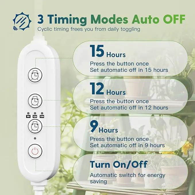 FREELICHT 4 Pack 4FT LED Grow Light with Timer, 40W (250W Equivalent), Full Spectrum Grow Lights for Indoor Plants with 9/12/15H Timer, Linkable Plant Growing Lamp for Hydroponic Plants Seeding Veg by GreenHaven Gardens