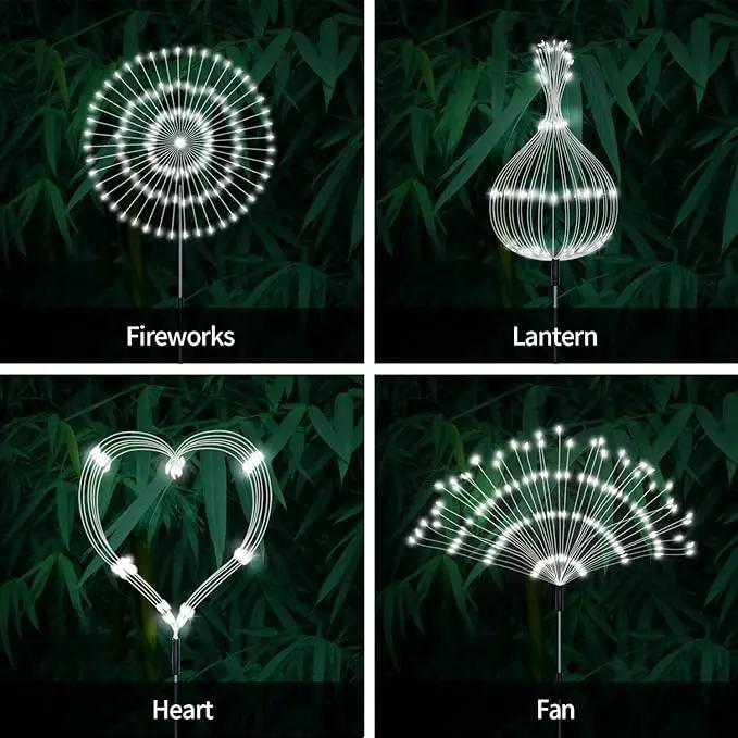 Unihoh Solar Garden Lights Outdoor, 4 Pack 120 LED Waterproof Decorative String Lights 8 Modes with Remote DIY Outdoor Decor for Pathway Walkway Yard (Cool White) by GreenHaven Gardens