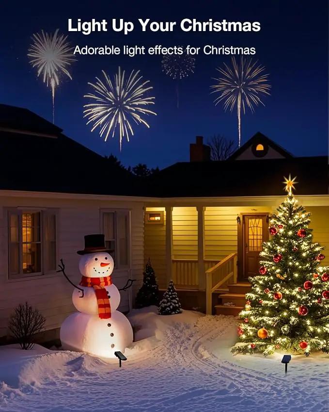 Solar Power Spotlight Outdoor Waterproof Landscape LED Accent Lighting for Yard, Tree, Plants, Walls, Path, Garden, Statues, Adjustable Brightness,Dusk to Dawn Long Lasting 4 Pack Cool White by GreenHaven Gardens