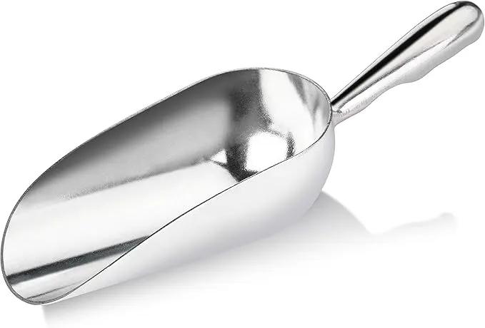 New Star Foodservice 34509 One-Piece Cast Aluminum Round Bottom Bar Ice Flour Utility Scoop, 5-Ounce, Silver (Hand Wash Only) by GreenHaven Gardens
