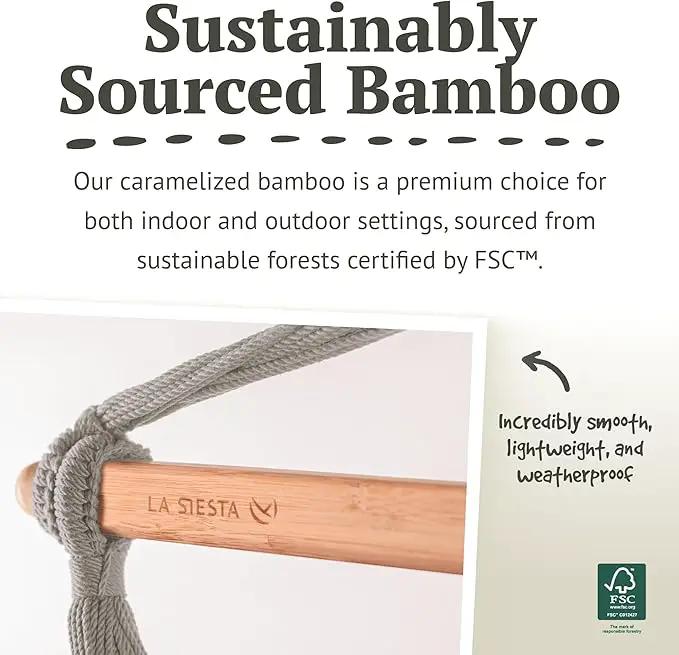 LA SIESTA® - Large Comfort Habana Cotton Hammock Chair & Romano Steel Stand - Hanging Hammock Chair w/Stand - Indoor Outdoor Hammock Chair Swing Bedroom Porch Balcony - Boho Hanging Chair - Flamingo by GreenHaven Gardens