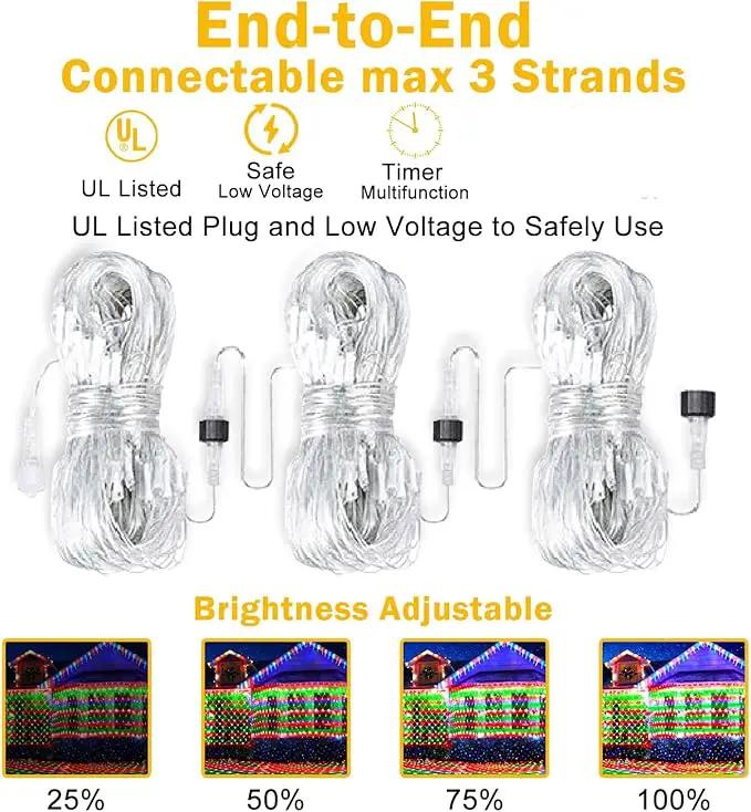 KNONEW Christmas Net Lights 360 LEDs 13ft x 9.8ft Outdoor Mesh Lights Connectable Waterproof 8 Modes & Timer Plug-in Net Fairy Lights for Bushes Garden Party Wedding Holiday,Red and Green by GreenHaven Gardens