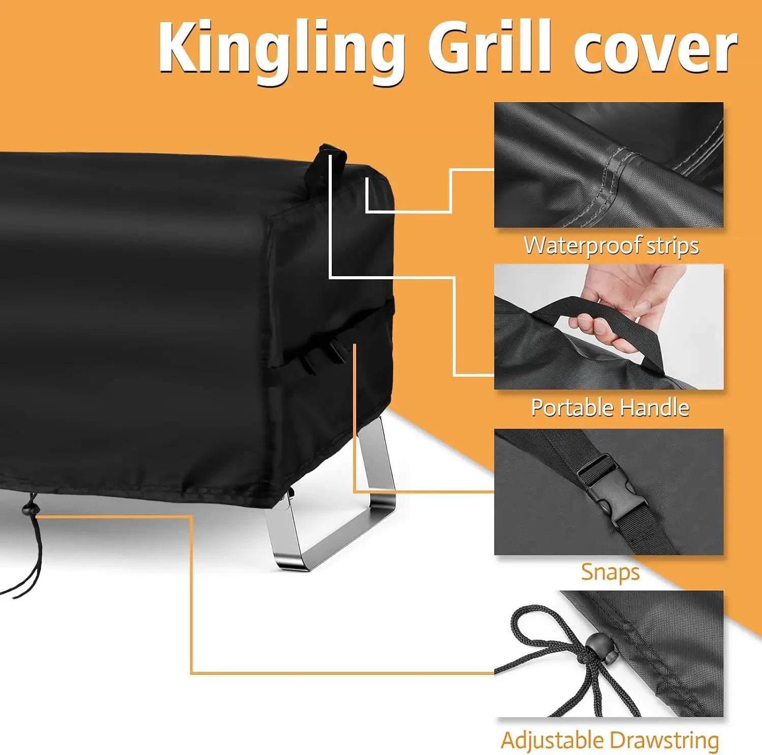 Kingling Grill Cover Fits for NXR 3 Burner Portable Gas Grill, 25 inch Waterproof Outdoor Grill Cover Barbecue Cover (Cover Only) - 25" L x 18" W x 15" H by GreenHaven Gardens