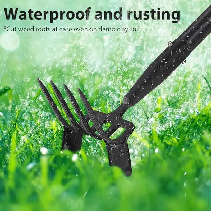 Upgraded Hula Hoe and Garden Hoe, Stirrup Hoe with Adjustable Handle for Weeding Digger loosening Soil Metal Garden Cultivator Hula Hoe with Rake Tiller Cultivator (30-73 Inch) by GreenHaven Gardens