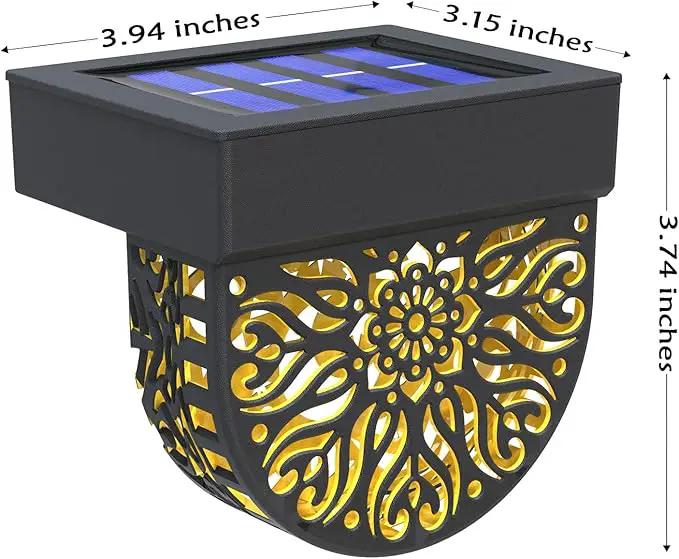 Solar Fence Lights 6 Pack Solar Deck Lights Waterproof LED Step Wall Outdoor Decorations Warm Yellow Decorative Lighting for Garden Backyard Yard Decor (Gold) by GreenHaven Gardens