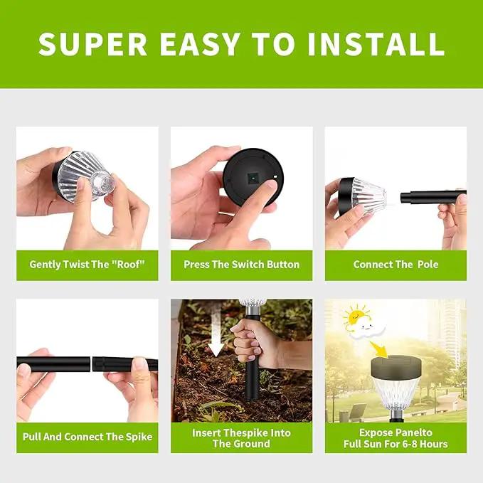 Solar Outdoor Lights, 8 Pack LED Solar Lights Outdoor Waterproof Auto On/Off for Outside, Garden Decor for Yard, Patio, Landscape, Planter, Walkway (Warm White) by GreenHaven Gardens