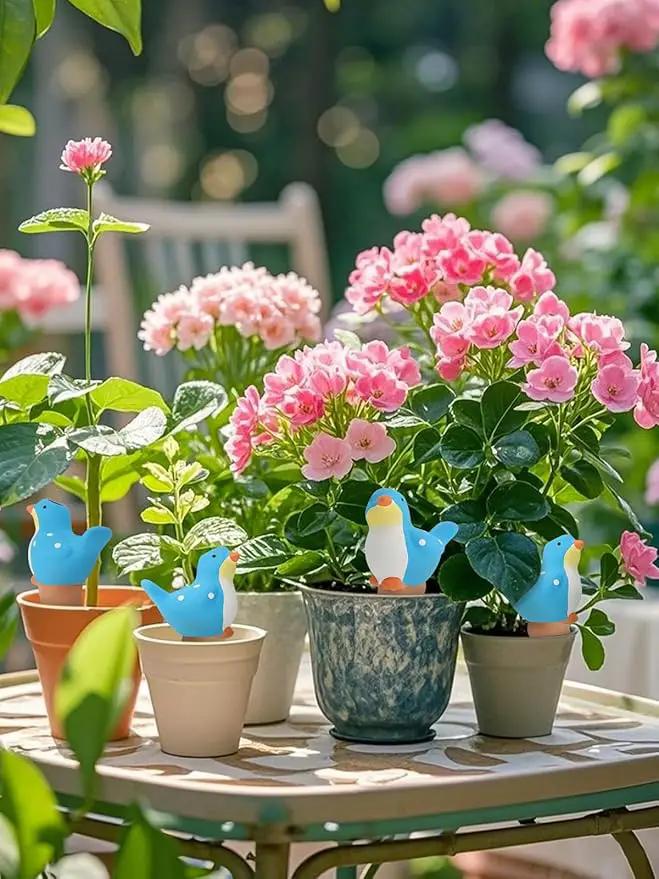 4Pcs Plant Watering Globes, Kalolary Bird Shape Self Watering Spikes Terracotta Drip Water Stakes Irrigation Watering Bulbs for Pot, Indoor, Outdoor, Vacation by GreenHaven Gardens