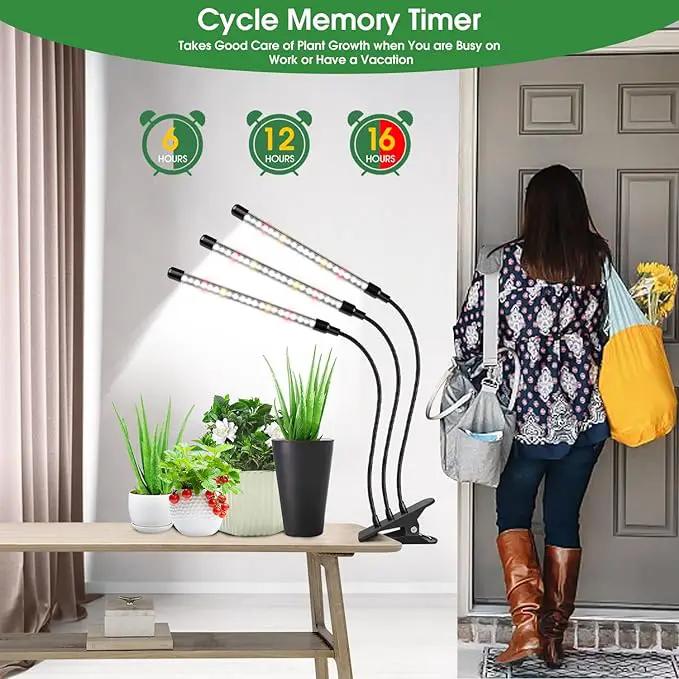 Wolezek Grow Lights for Indoor Plants, 2 Pack 6000K Full Spectrum Plant Lights Indoor, White LED Plant Growing Lamp with Auto ON & Off Timer 6/12/16H, 3 Modes, 5-Level Dimmable Brightness by GreenHaven Gardens