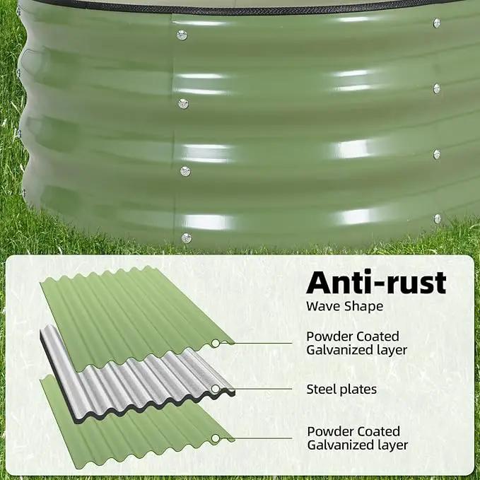G GOOD GAIN Galvanized Metal Raised Garden Bed Kit - 4x2x1FT Outdoor Planter Box with Safety Edging and Gloves for Vegetables, Fruits, Flowers(White, 2PC) by GreenHaven Gardens