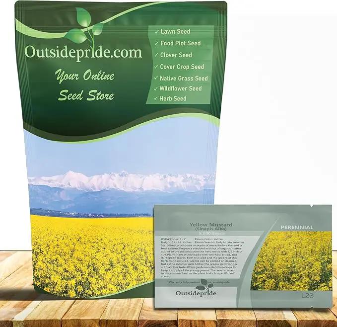 Outsidepride Yellow Mustard Seeds - 5000 Pcs Nutrient-Rich, Flavorful Annual Microgreen Seeds for Planting, Easy-to-Grow, Ideal for Indoor & Outdoor Cultivation, Soil & Hydroponic Systems by GreenHaven Gardens
