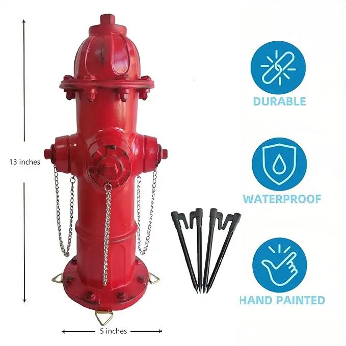 Fire Hydrant for Dogs to Pee On: Dog Fire Hydrant Pee Post Outdoor - 13" Training Post Statue for Yard Garden (Red) by GreenHaven Gardens