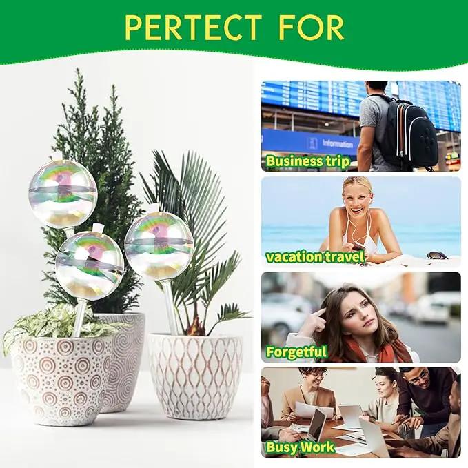 13 oz Up 2 Weeks Large Plant Watering Globes - Self Watering Bulbs for Indoor & Outdoor Plants, Glass Water Globes, Slow Watering for Plants While Away, Self Watering Planter Insert 4 Pack by GreenHaven Gardens