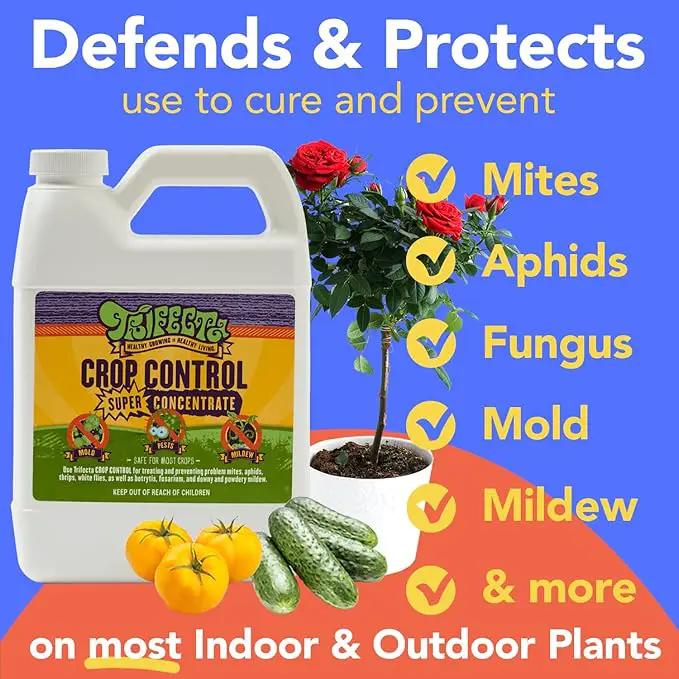 Trifecta Crop Control Super Concentrate All-in-One Natural Pesticide, Fungicide, Miticide, Insecticide, Help Defeat Spider Mites, Powdery Mildew, Botrytis, Mold, and More on Plants 16 OZ by GreenHaven Gardens