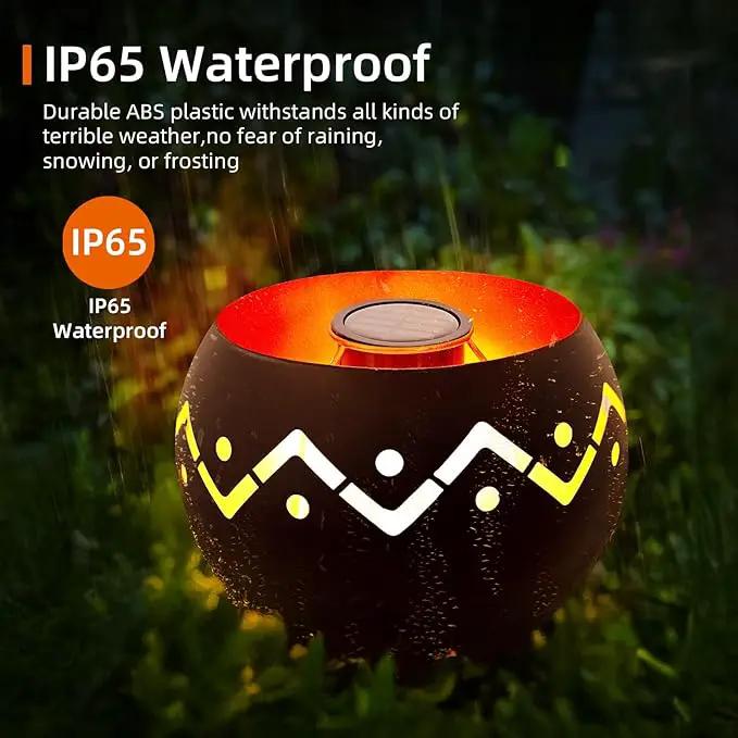Outdoor Waterproof Lantern, High-Quality Flame Solar-Powered LED Light, Perfect for Gardens, Patios, Deck, Desktops, Pathways, Landscapes, and Lawns Decorations. (L24018) by GreenHaven Gardens