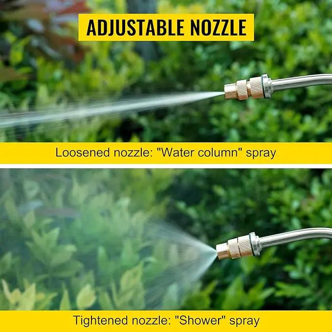Happybuy 2 Gallon Stainless Steel Sprayer, 20" Wand & 3FT Reinforced Hose, Hand Pump Sprayer with Pressure Gauge, Safety Valve & Adjustable Nozzle, Weed Sprayers for Lawn, Gardening &Sanitizing1 by GreenHaven Gardens