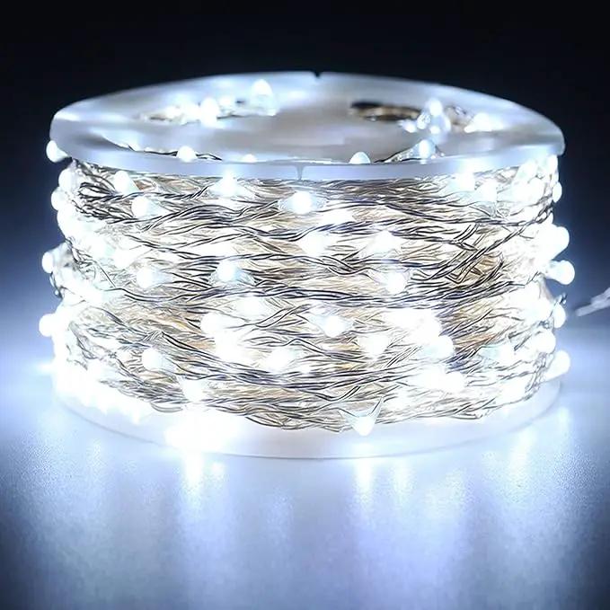 RUICHEN Cool White Dimmable Fairy Lights Plug in, Super Long 165 Ft 500 LED Twinkle String Lights with Remote, Waterproof Silver Wire Firefly Lights for Christmas Wedding Party Bedroom Patio Garden by GreenHaven Gardens