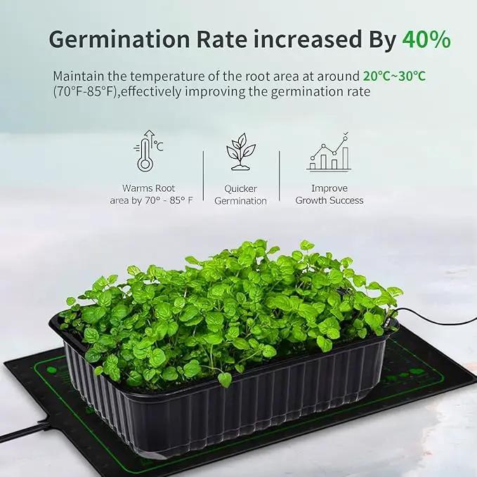48"x20" Seedling Heat Mat with Digital Thermostat Combo Set,ETL Certified and Durable Waterproof Warm Hydroponic Heat Mat for Germination,Indoor Gardening,Brewing and Greenhouses by GreenHaven Gardens