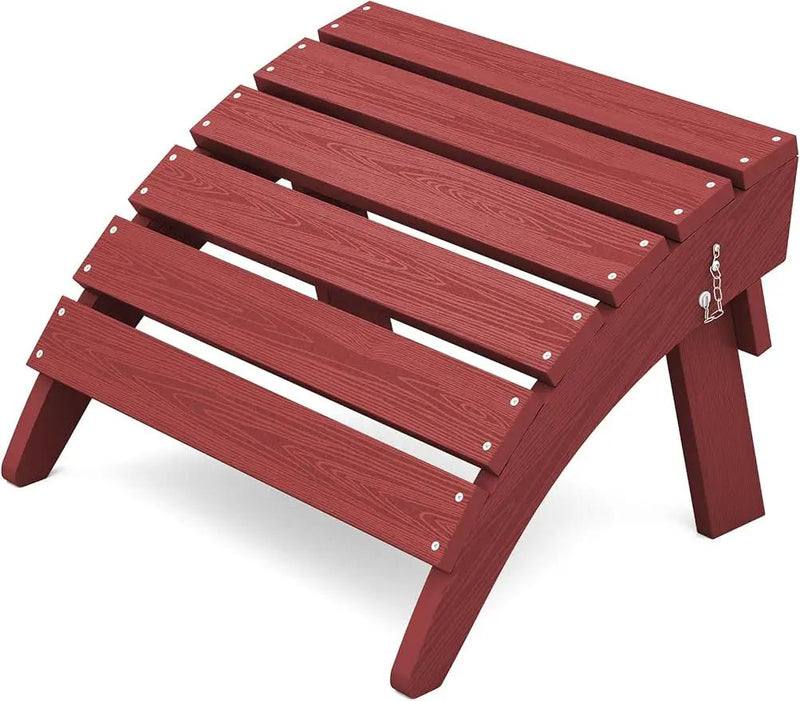KINGYES Folding Adirondack Ottoman for Adirondack Chair, Red by GreenHaven Gardens
