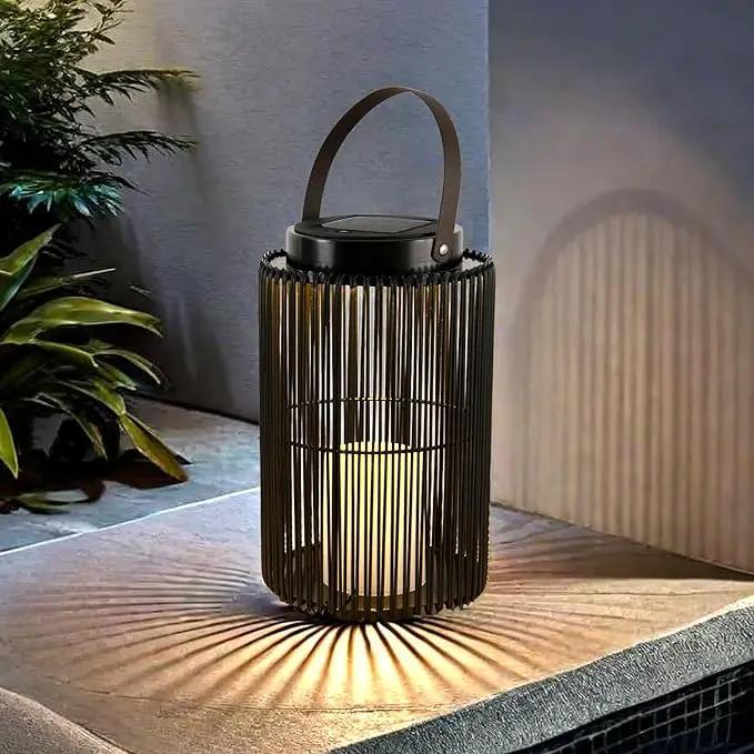 Solar Lanterns for Outdoor Waterproof, ZBLUXBZ Outdoor Table Lamp for Outside Hanging Solar Lights, LED Garden Cordless Lights Perfect for Patio and Pathway Lighting (11-inch Height, Black) by GreenHaven Gardens