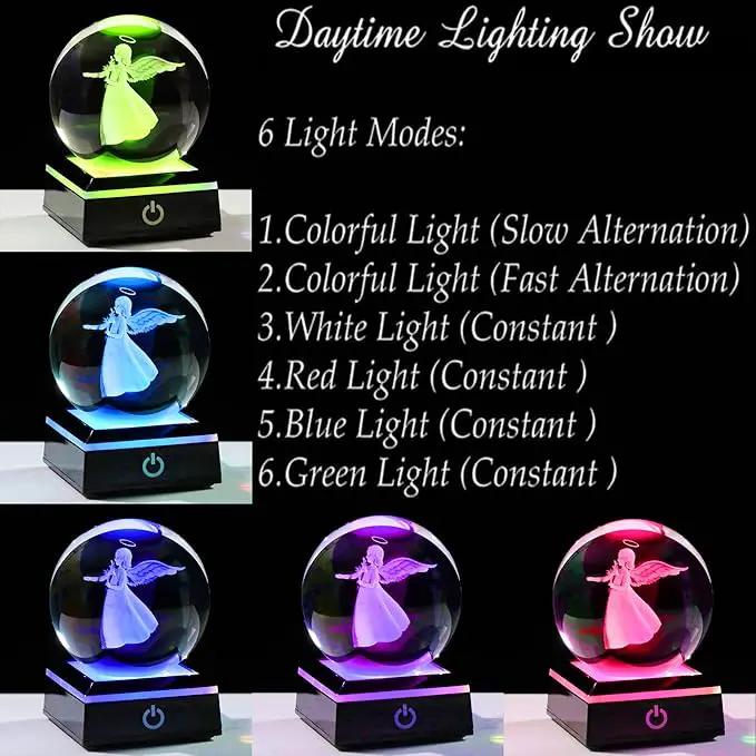 Qianwei 3D Crystal Guardian Angel Figurines - Angel Statue Stuff, Paperweight, Sympathy & Birthday Gifts for Christian & Best Friend Keepsake by GreenHaven Gardens