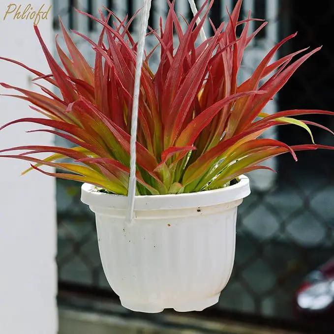 6Pcs Artificial Grass Fake Plants 17.3in Outdoor Plants UV Resistant Greenery Stems Fake Grass for Home Window Garden Office Patio Pathway Front Porch Christmas Décor Light Green & Red by GreenHaven Gardens