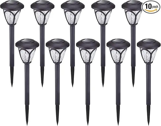 HECARIM Solar Lights Outdoor, 10 Pack Solar Pathway Lights, Solar Powered Garden Lights, Waterproof LED Solar Landscape Lights for Walkway, Pathway, Lawn, Yard and Driveway… by GreenHaven Gardens