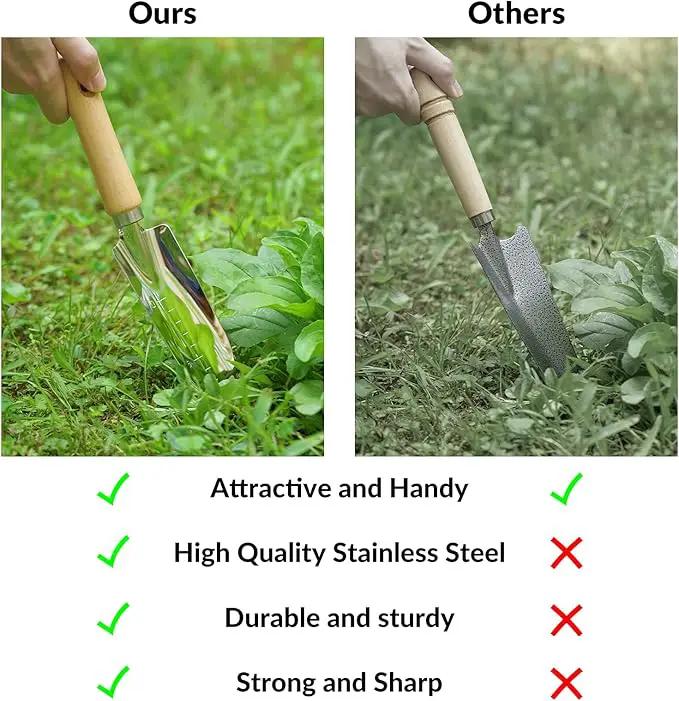 SOLIGT Gardening Hand Tools with Basket – Garden Tool Set with Pruning Shears, Cultivator, Gloves – Heavy-Duty Stainless Steel Gardening Tools with Wood Handle – Gardening Gifts for Women Men by GreenHaven Gardens