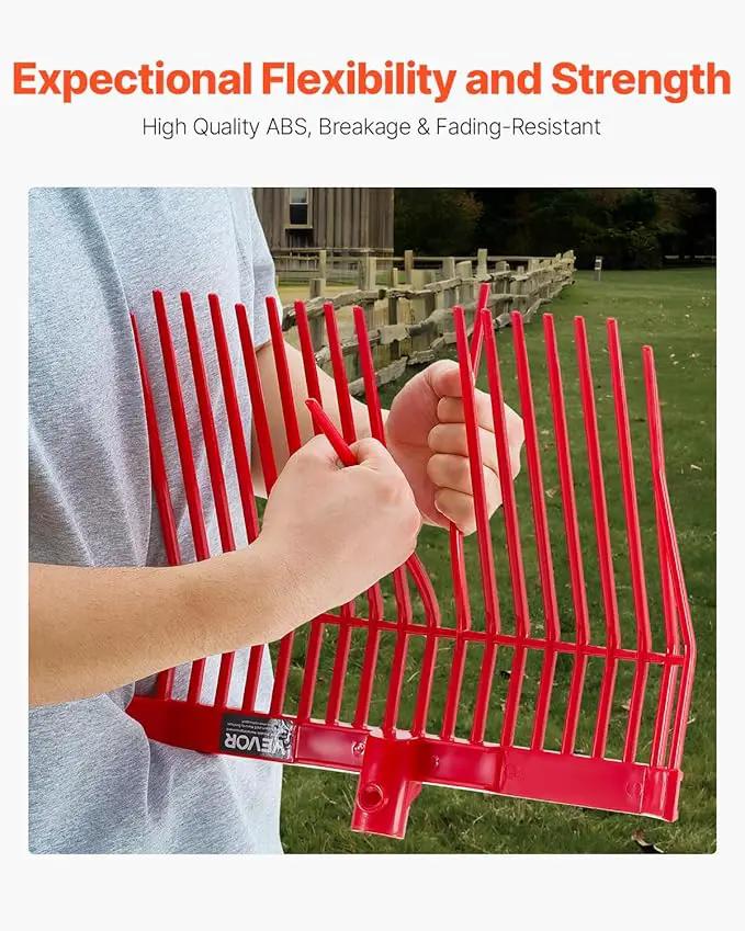 VEVOR 6PCS Manure Fork Replacement Head, 18 Angled Tines Horse Manure Fork Head, Durable Plastic Pitchfork Heads, Horse Mulch Rake for Picking up Stable Stall Muck Grass Hay Cleaning Farm Work by GreenHaven Gardens