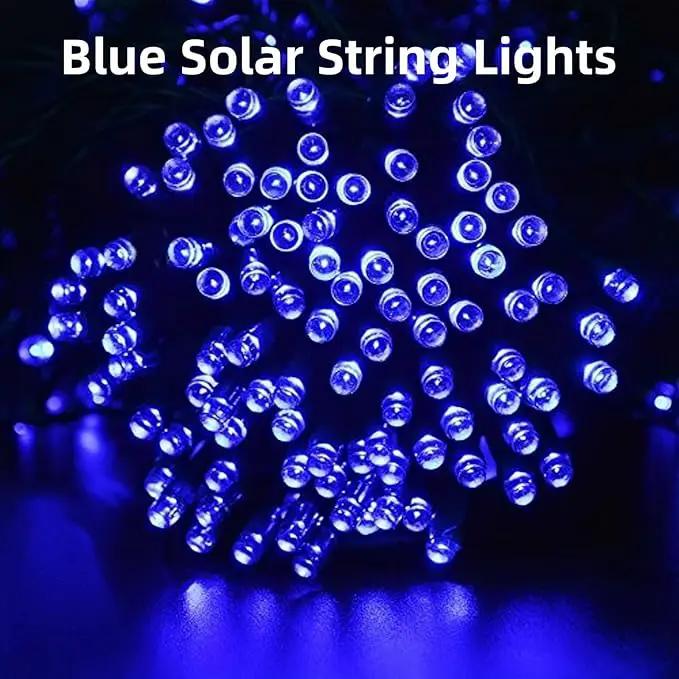 EEW 2-Pack 200 LED Solar String Lights Outdoor, Solar Christmas Lights with 8 Lighting Modes, Waterproof Green Wire Solar Tree Lights for Outside Xmas Wedding Party Garden Patio Decorations (Blue) by GreenHaven Gardens
