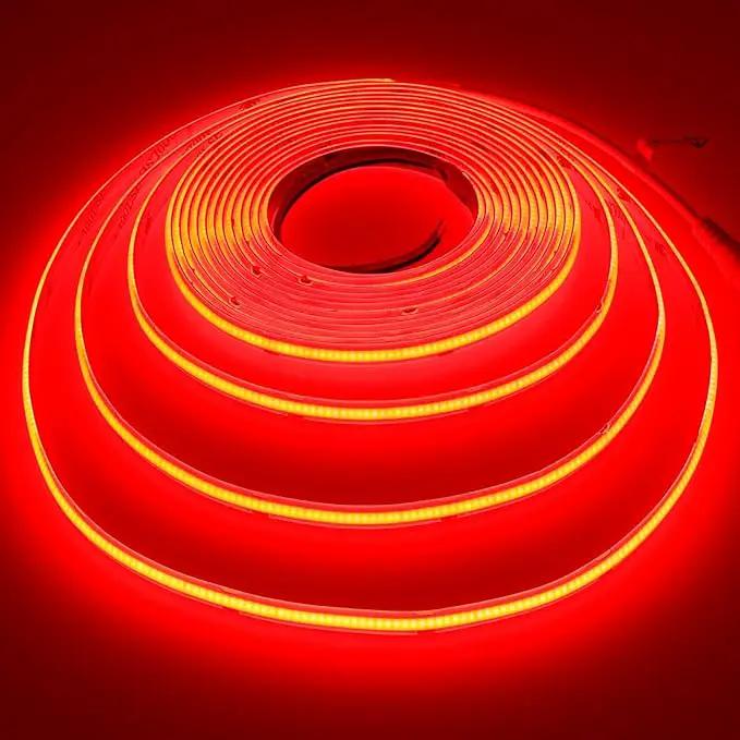 DC 24V COB LED Strip Light Red IP65 Waterproof 5M/16.4ft Uniform Glow 2400LEDs Flexible LED Tape Lights for DIY Garden Backyard Hallways Stairs Decor(No Power Supply) by GreenHaven Gardens