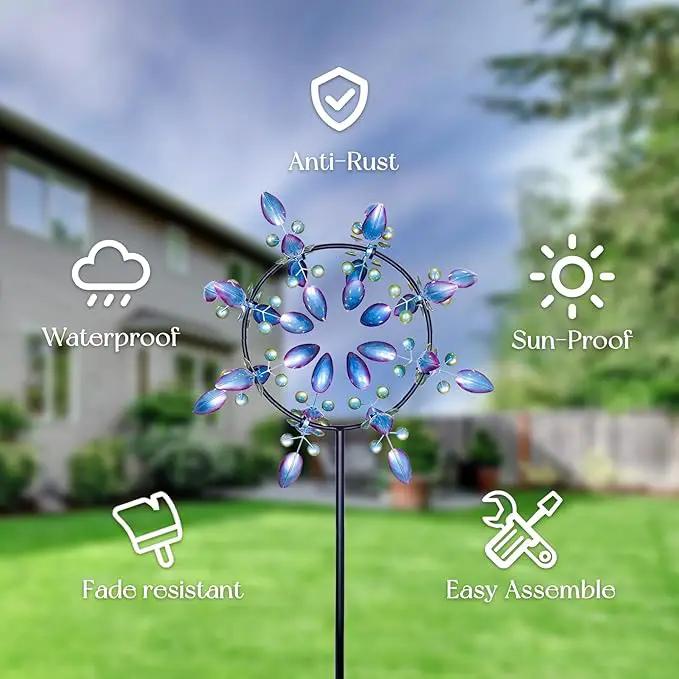 Peacock Wind Spinners Outdoor, Garden Spinners Metal Large 87 inches, Wind Sculptures for Yard Decor(87 x 30 Inches) by GreenHaven Gardens