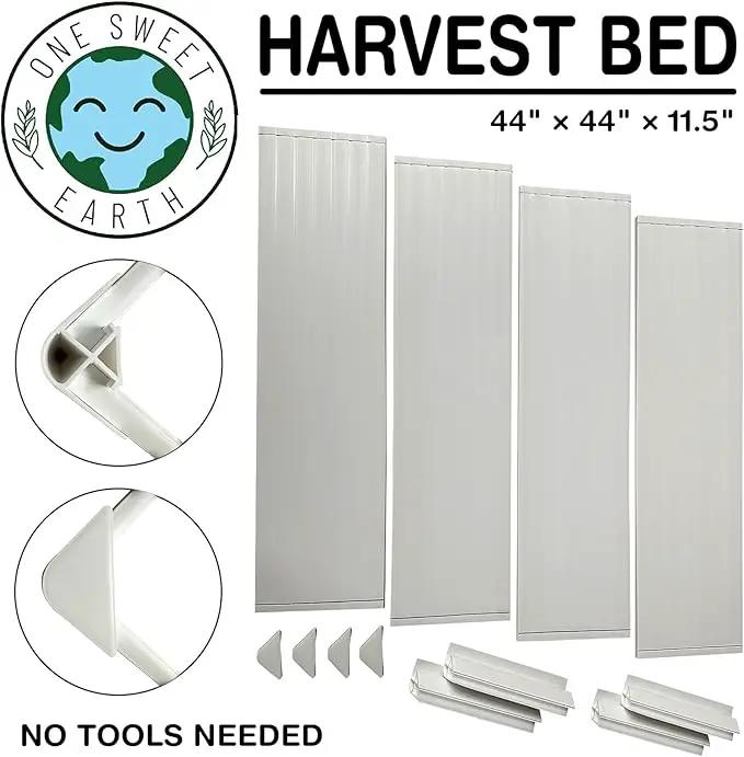 Raised Garden Bed - 4x4 ft Planter Box - White HDPE - No Tools Needed - DIY Kit for Urban Gardening, Flowers, Herbs & Vegetables - Made in The USA by GreenHaven Gardens