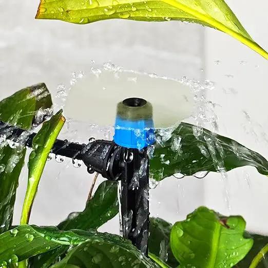 Drip Irrigation Emitters Fittings: Adjustable Irrigation Sprayer for 1/4 inch Drip Tubing Full Circle Vortex Stream Dripper on 5" Arrow Stake Barbed Locked Nuts Connectors (50 Pieces) by GreenHaven Gardens